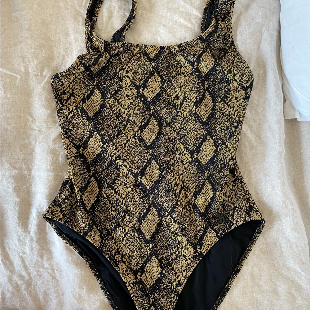 NWT Solid & Striped One Piece Bathing Suit